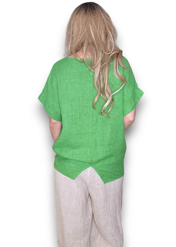 Bright Green Split Back River Tee