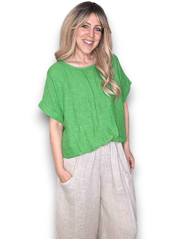 Bright Green Split Back River Tee