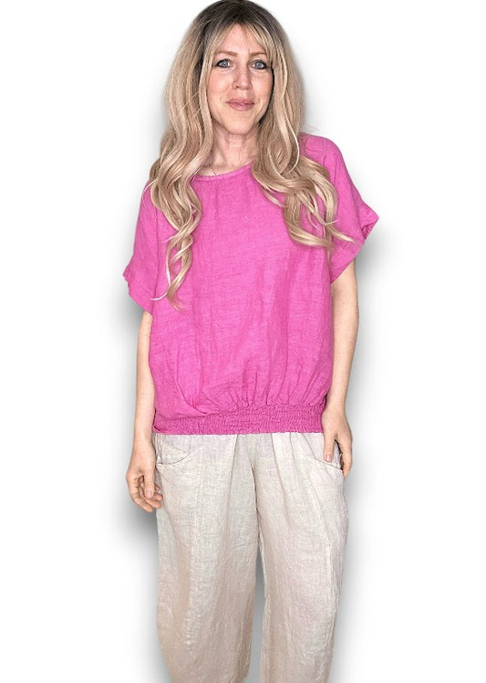 Hot Pink Split Back River Tee