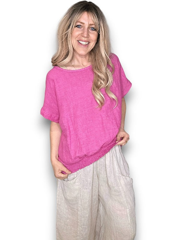 Hot Pink Split Back River Tee