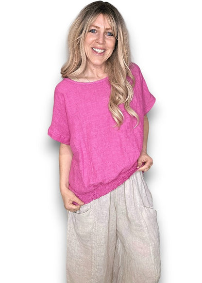 Hot Pink Split Back River Tee