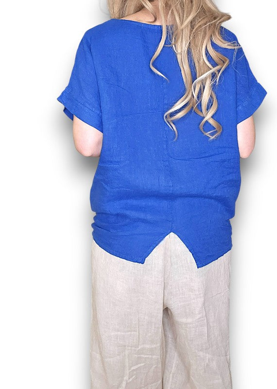 Cobalt Split Back River Tee