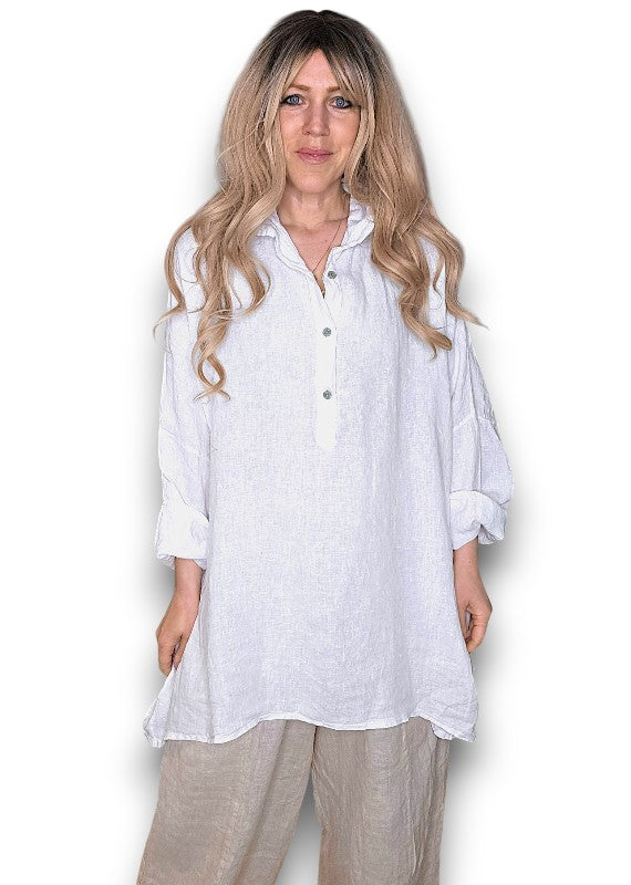 White Coastal Tunic Shirt