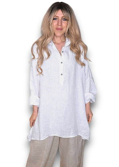 White Coastal Tunic Shirt