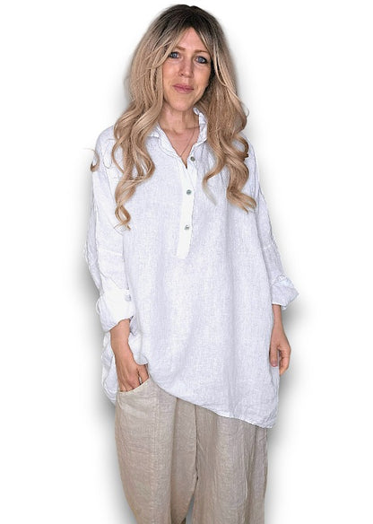 White Coastal Tunic Shirt
