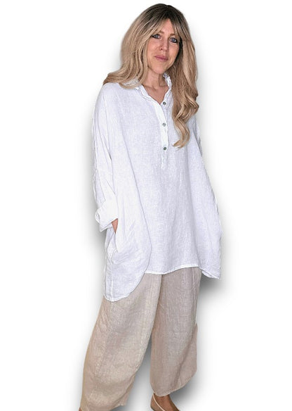 White Coastal Tunic Shirt