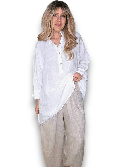 White Coastal Tunic Shirt