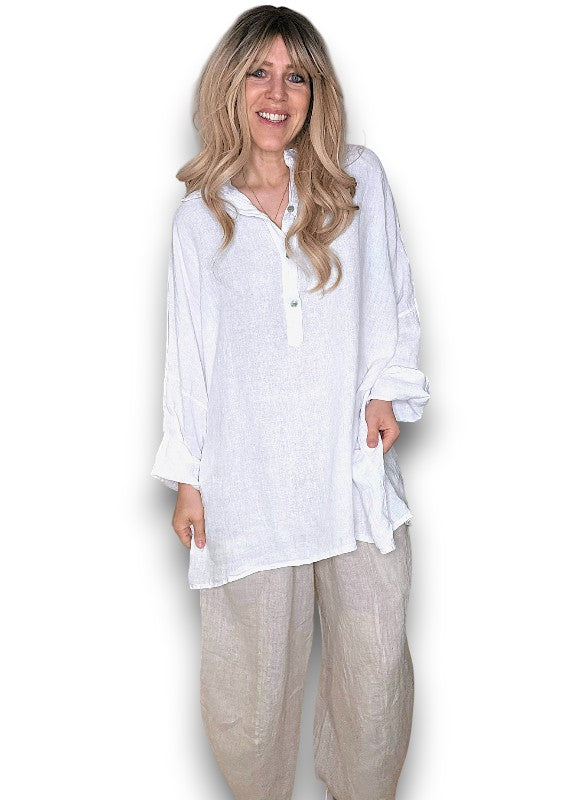 White Coastal Tunic Shirt