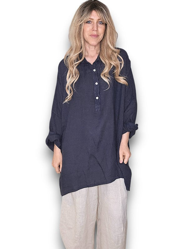 Navy Coastal Tunic Shirt