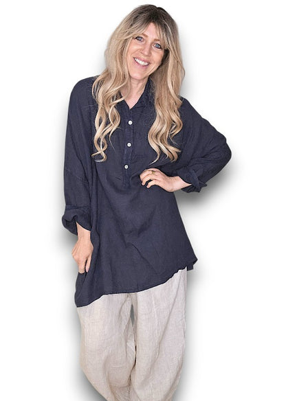 Navy Coastal Tunic Shirt