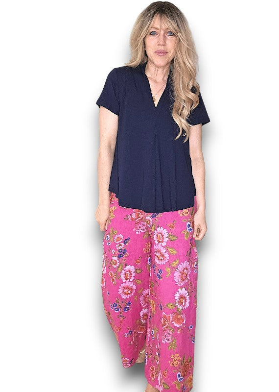 Hot Pink Palazzo Doily Rose Pant