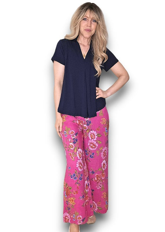 Hot Pink Palazzo Doily Rose Pant