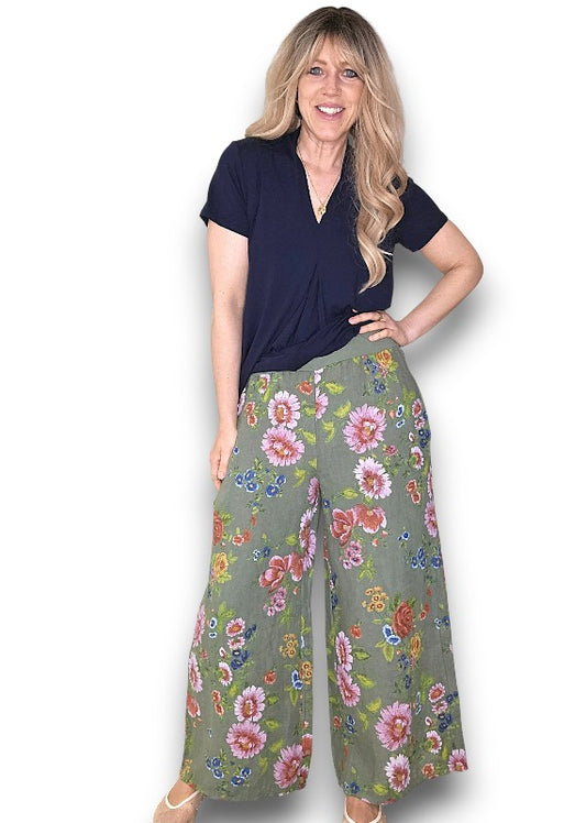 Forest Palazzo Doily Rose Pant