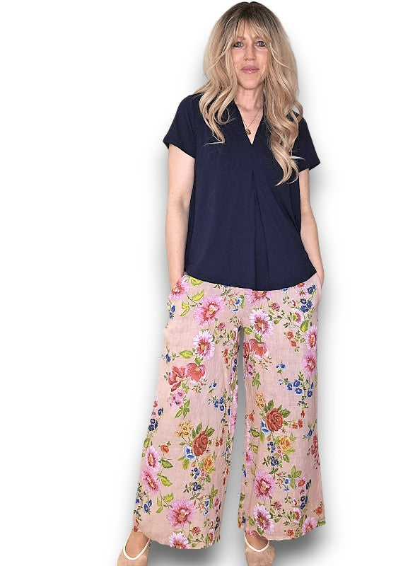 Baby Pink Palazzo Doily Rose Pant