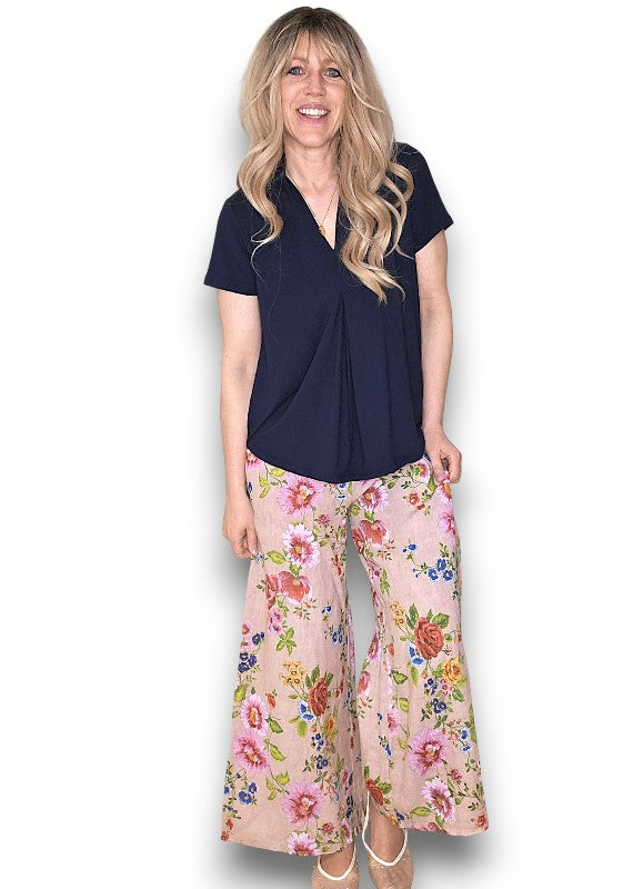 Baby Pink Palazzo Doily Rose Pant