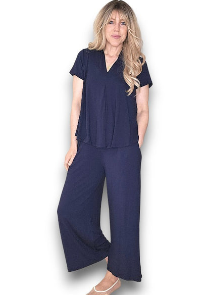 Navy Samba Viscose Pant