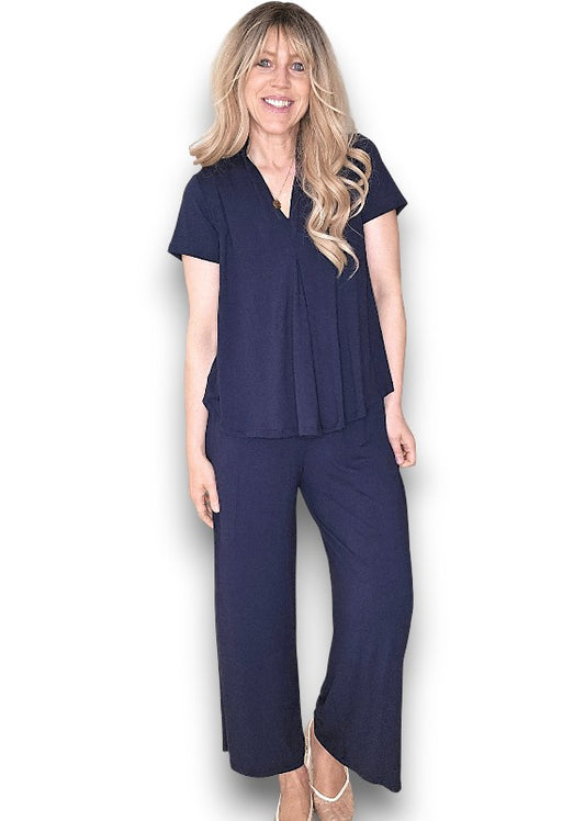 Navy Samba Viscose Pant