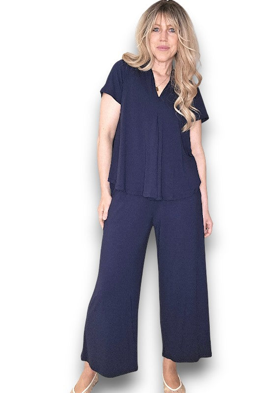 Navy Samba Viscose Pant