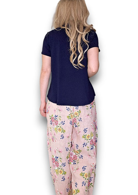 Baby Pink Wild Daisy Barrel Pant