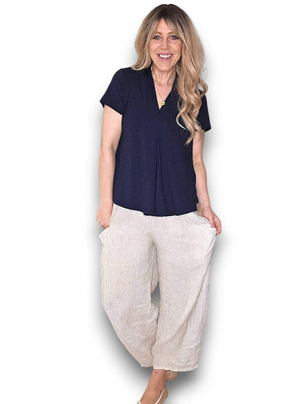 Navy Samba Viscose Tee