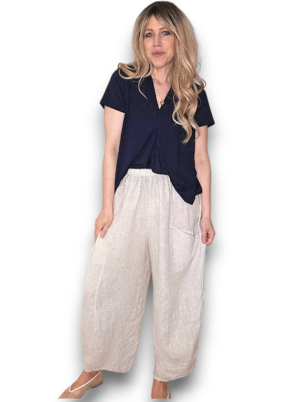 Navy Samba Viscose Tee