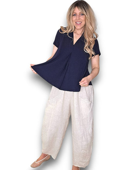 Navy Samba Viscose Tee