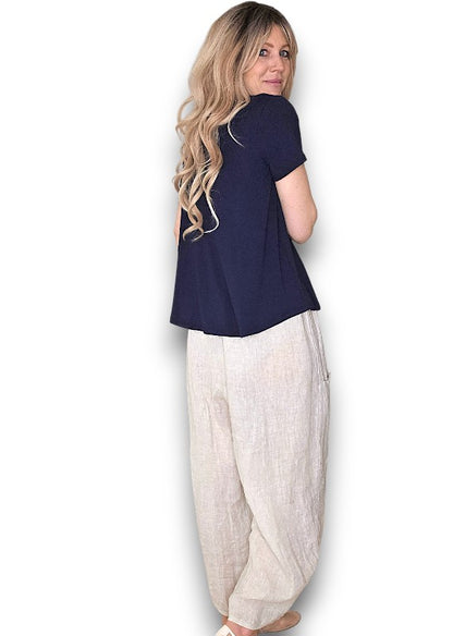 Navy Samba Viscose Tee