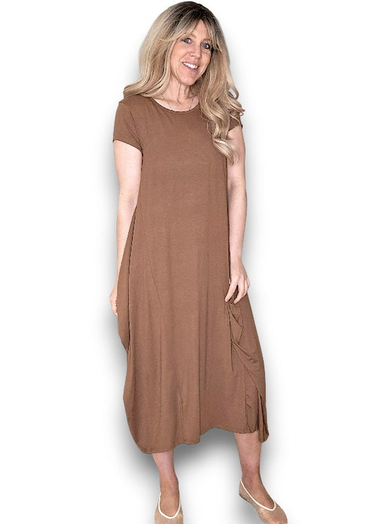 Coffee Samba Viscose Dress