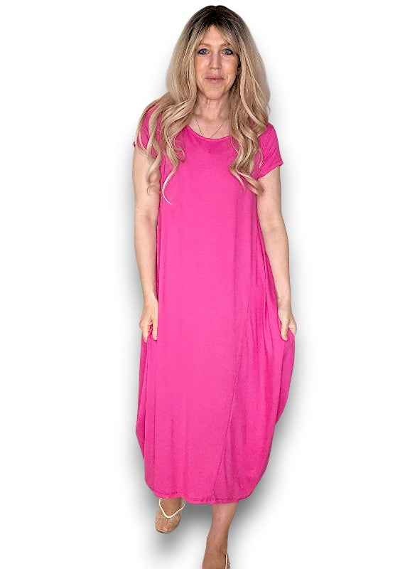 Hot Pink Samba Viscose Dress