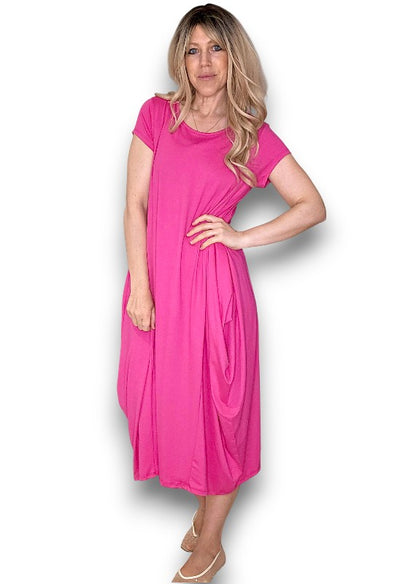 Hot Pink Samba Viscose Dress