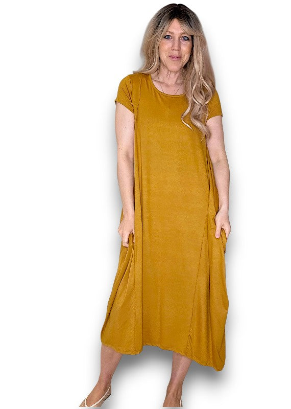 Mustard Samba Viscose Dress