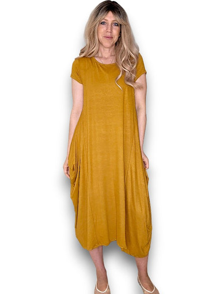 Mustard Samba Viscose Dress