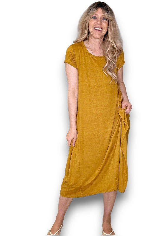 Mustard Samba Viscose Dress