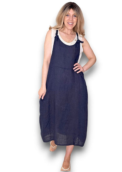 Navy Plain Tie it your way-Jumpsuit Dress