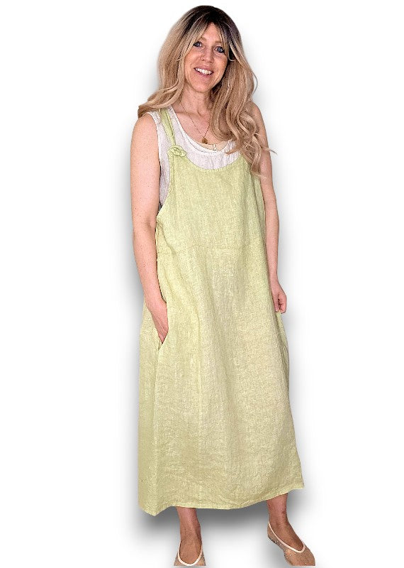 Antique Lime Plain Tie it your way-Jumpsuit Dress