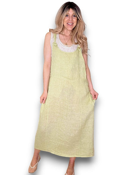 Antique Lime Plain Tie it your way-Jumpsuit Dress