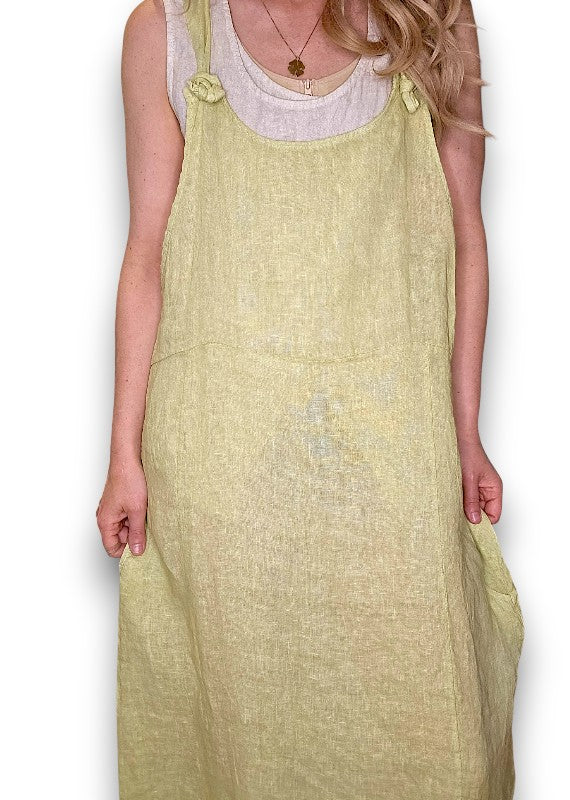 Antique Lime Plain Tie it your way-Jumpsuit Dress