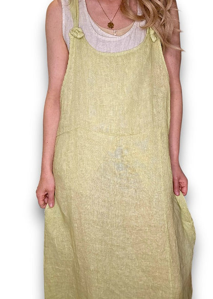 Antique Lime Plain Tie it your way-Jumpsuit Dress