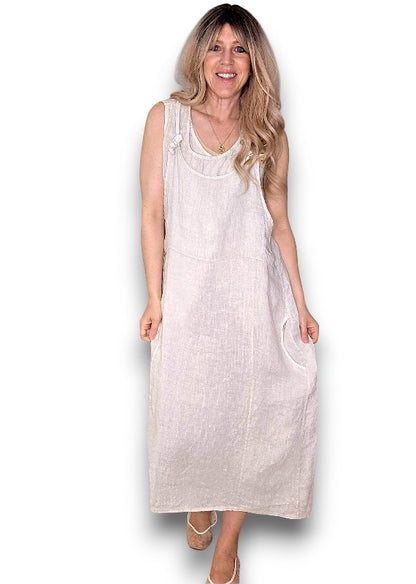 Beige Plain Tie it your way-Jumpsuit Dress