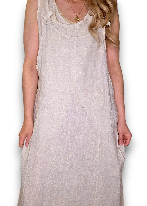 Beige Plain Tie it your way-Jumpsuit Dress