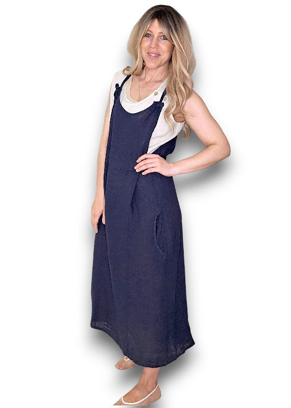 Navy Plain Tie it your way-Jumpsuit Dress