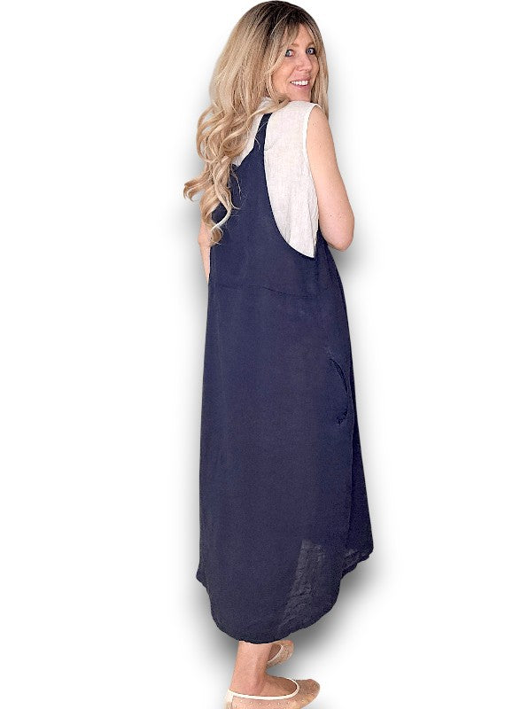 Navy Plain Tie it your way-Jumpsuit Dress