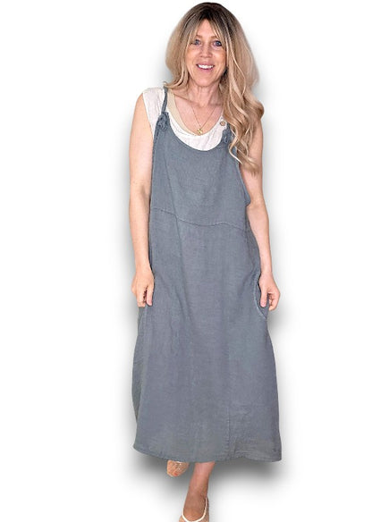 Grey Plain Tie it your way-Jumpsuit Dress