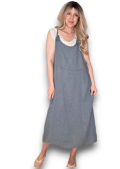 Grey Plain Tie it your way-Jumpsuit Dress