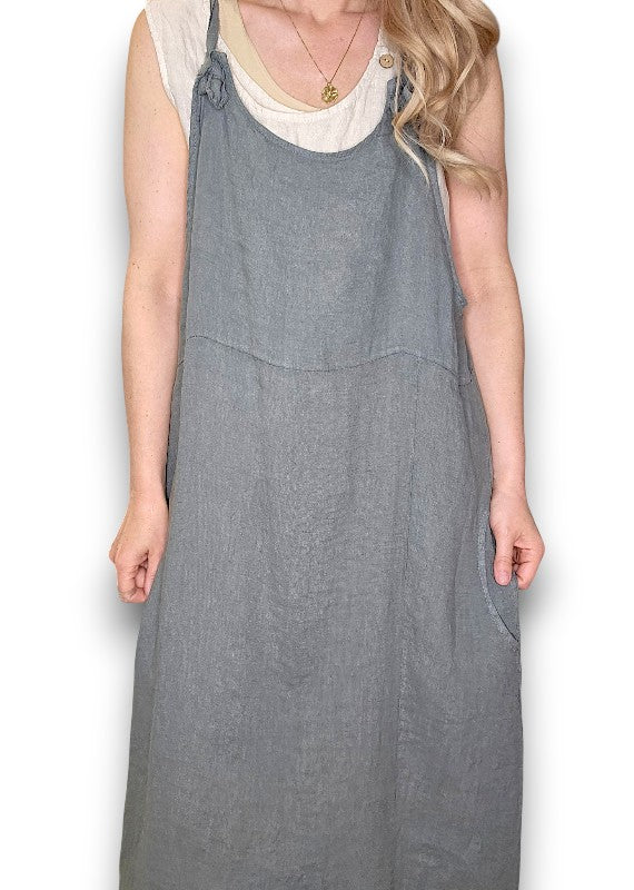 Grey Plain Tie it your way-Jumpsuit Dress
