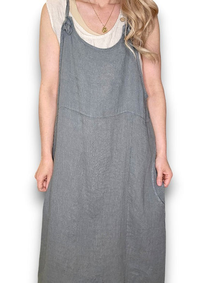 Grey Plain Tie it your way-Jumpsuit Dress