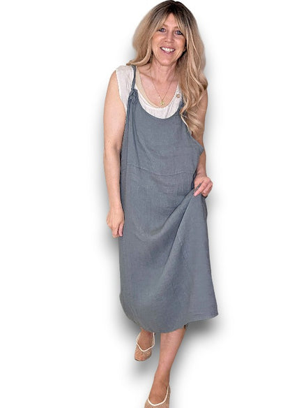 Grey Plain Tie it your way-Jumpsuit Dress
