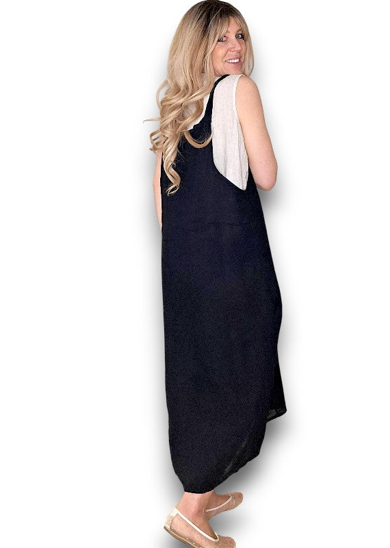 Black Plain Tie it your way-Jumpsuit Dress