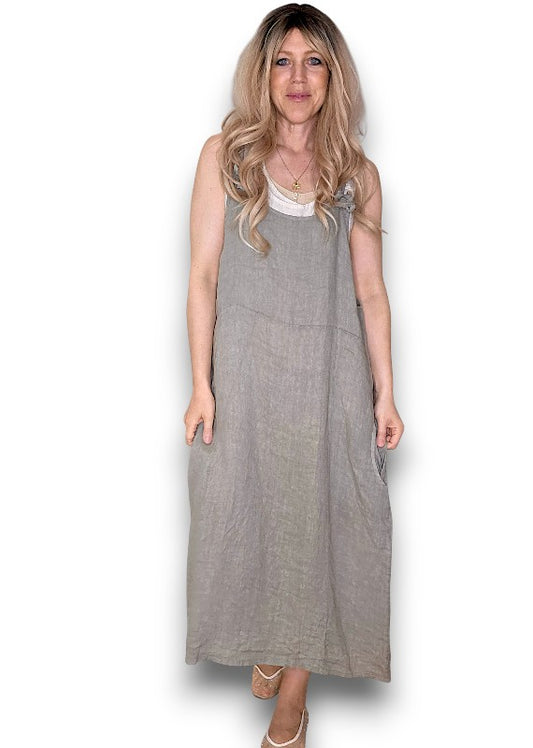 Mocha Plain Tie it your way-Jumpsuit Dress