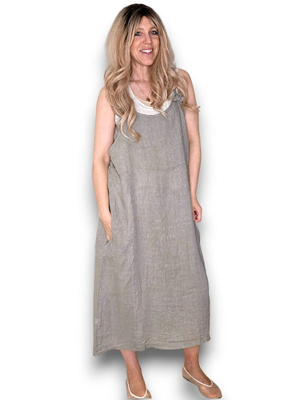 Mocha Plain Tie it your way-Jumpsuit Dress